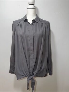 Maeve Anthropology Womens Button Up Tie Front Top Sz Small Office Boho MobWife